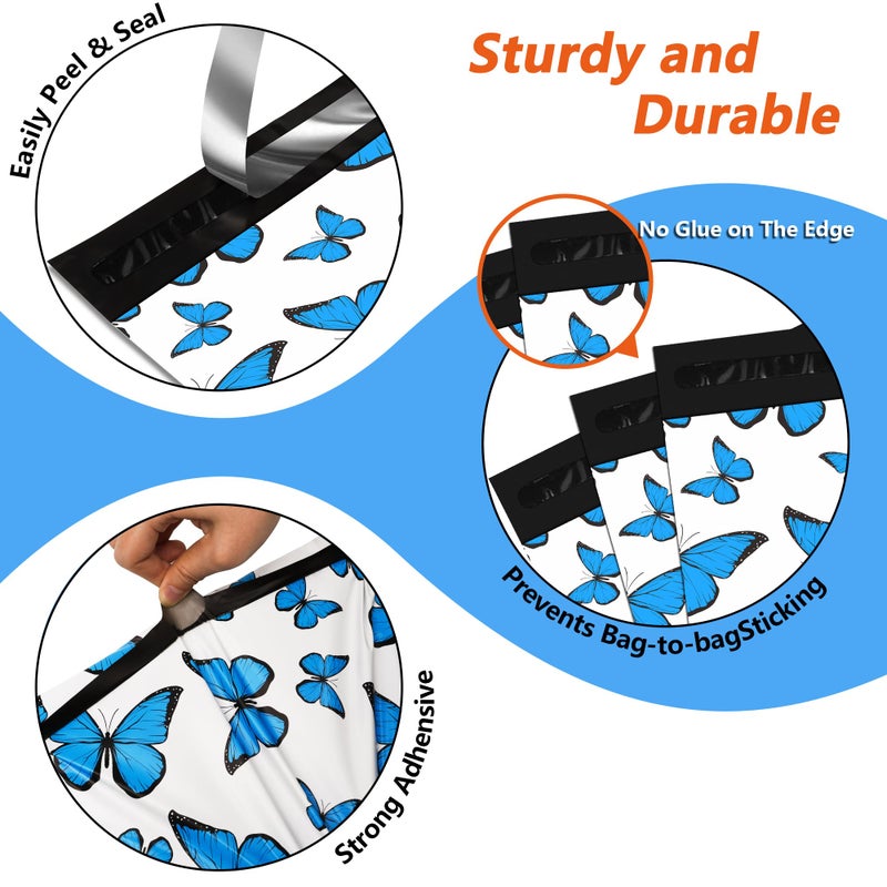 Vapulcio Cute Poly Mailers 10x13 Inch 25 Pcs - Butterfly Printed Shipping Bags for Clothing - Waterproof and Tear Resistant Mailing Envelopes - Self-Sealing Packaging Bags for Small Business - Image 3